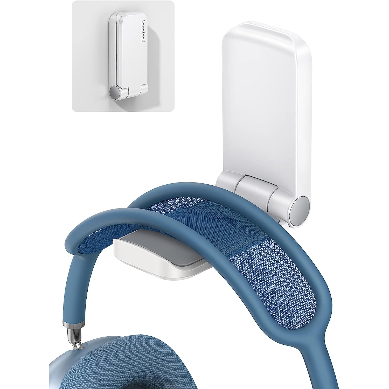 Soporte colgante pequeño para auriculares, gancho plegable, accesorios para juegos de ordenador, adecuado para dormitorio escolar, hogar y oficina, color negro