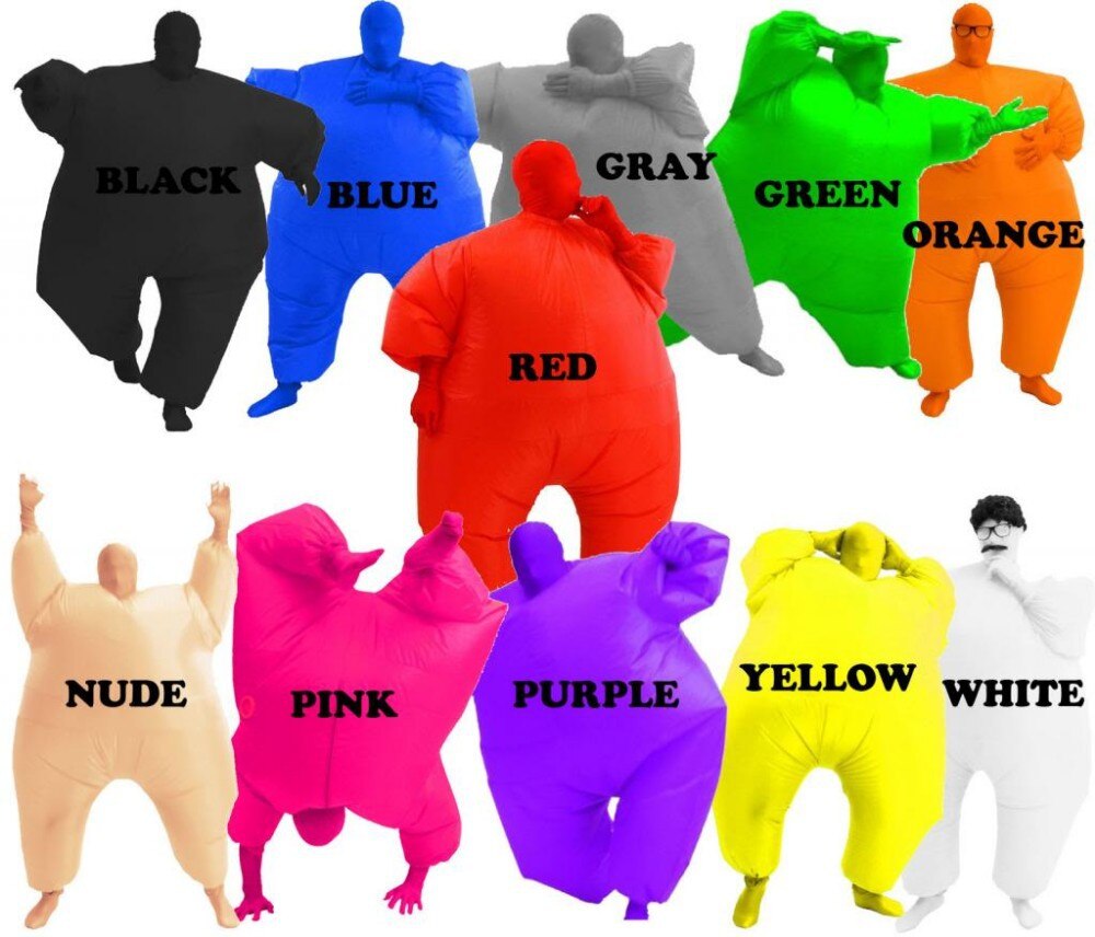 Adult Chub Suit Inflatable Blow Up Color Full Body Costume Jumpsuit 5 Colors Inflated Garment