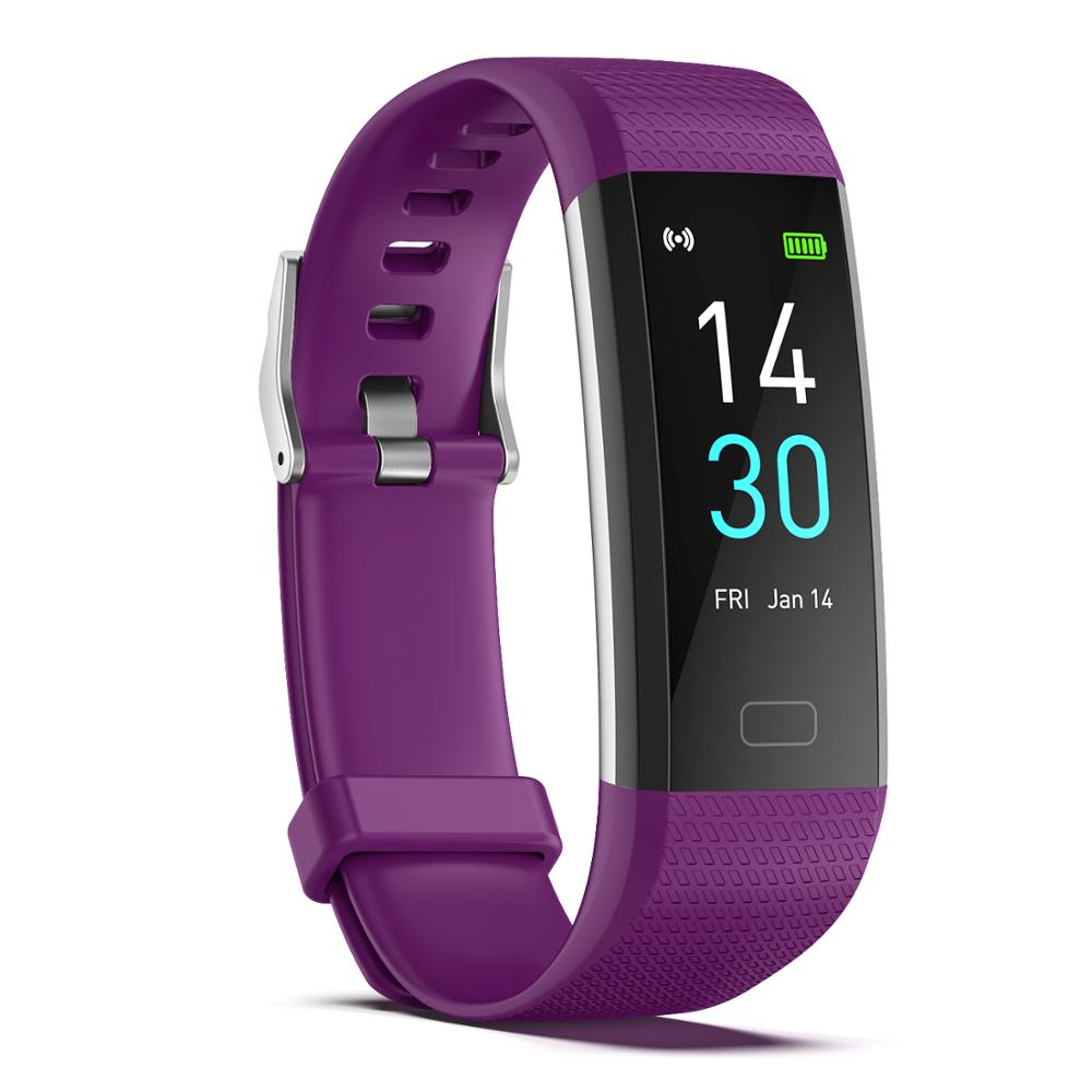 Smart Armband S5 2,0 Schrittzähler Blutdruck Herz Rate Monitor Fitness Tracker Smart Uhr Armband Wasserdichte Erwachsene Kinder: Purple
