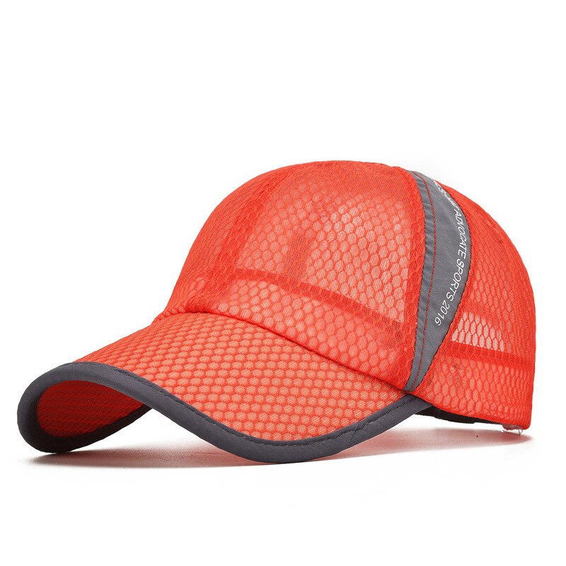 Unisex Mesh Brim Tennis Cap Outside Sunscreen Quick Dry Summer Baseball Hat Adjustable Cap Cooling Sports Caps: Orange