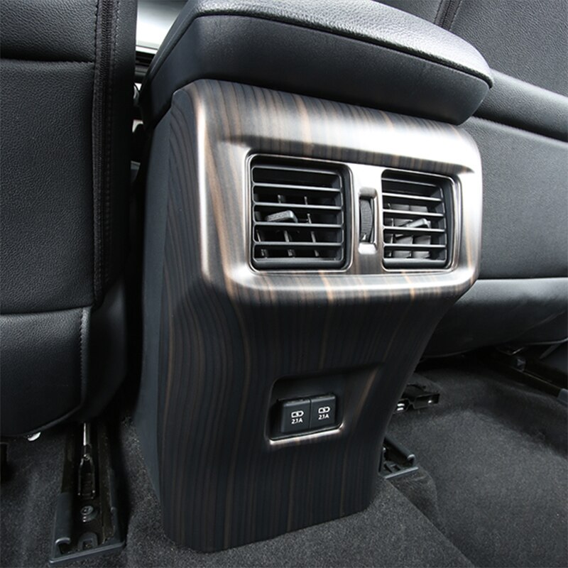 Wood Grain Rear Air Vent Outlet Cover Trim Rear Air Outlet Vent Panel Anti-Kick Panel For Toyota RAV4