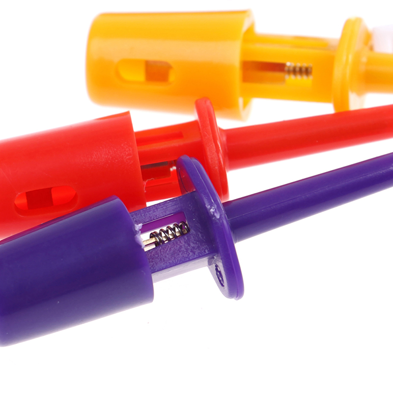 12PCS Test Clips Mini Single Test Hook Clips Test Probes For Electronic Testing IC Grabber Large Round Crocodile Clips Hook