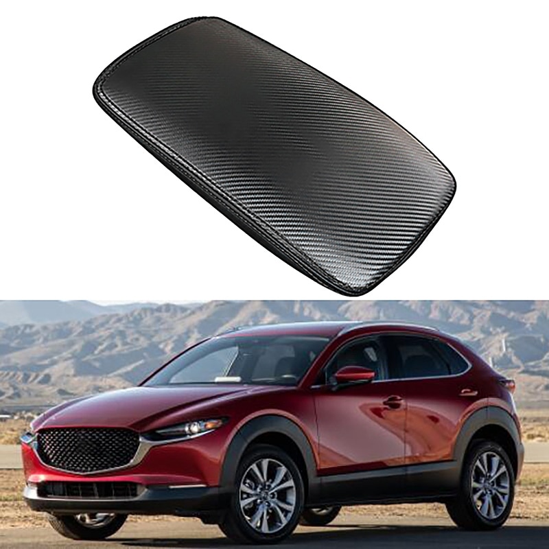 Car Carbon Fiber Center Console Leather Armrest Cover for Mazda CX-30 CX30 Car Styling