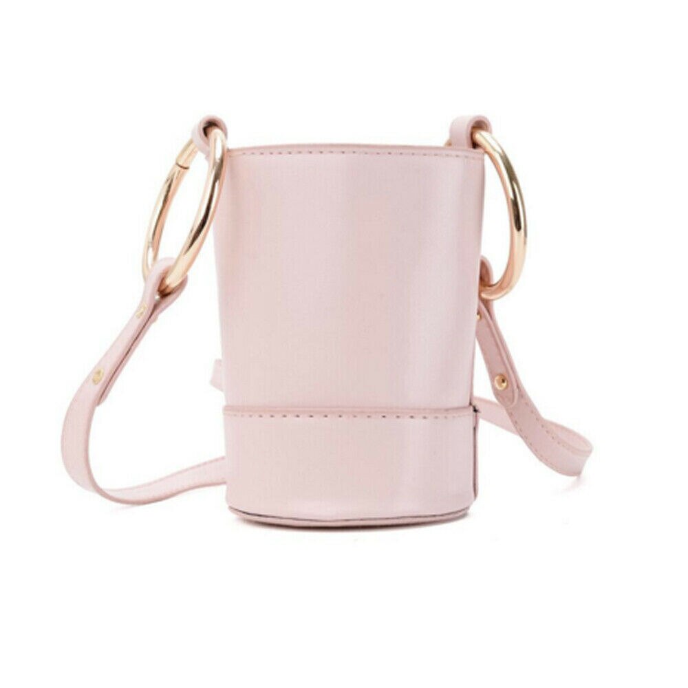 Bolso de hombro para bebé y niña, bandolera pequeña, monedero de cuero, bolso de almacenamiento: Rosa