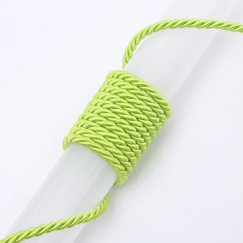 Corde en soie tressée à 3 plis de 5/10M, corde torsadée de 5mm, cordon torsadé en Polyester, garniture tressée, corde torsadée pour décoration artisanale de bricolage: 4mm / Pistolet En Métal