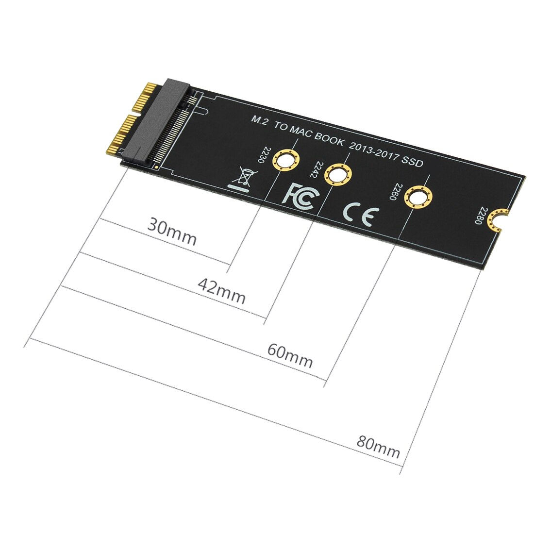 M key M.2 for NGFF PCIe AHCI M2 SSD Adapter Card for 2230-2280 Adapter For MACBOOK Air A1465 A1466 Pro A1398