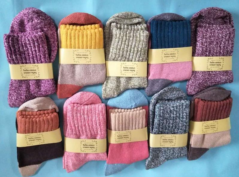 5 PAIR/LOTPregnant donne caldo calze di lana di coniglio di autunno e di inverno calze femminili calzini del tubo centrale addensato scorte