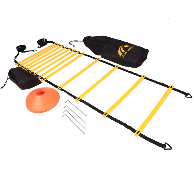 Fotarbete fitness set fotboll fotboll snabbhet smidighet träning stege markör skiva motstånd fallskärm rep hoppa utrustning kit
