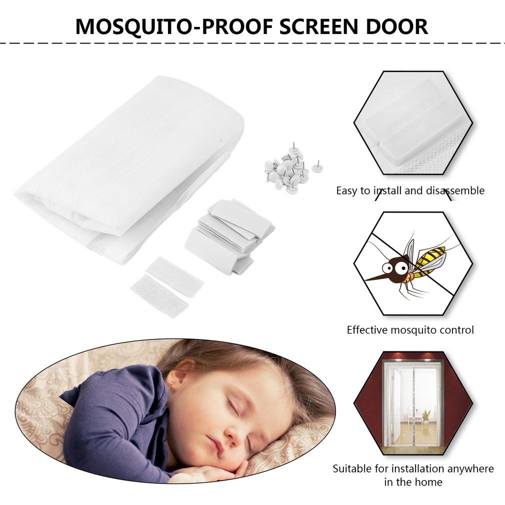 Mosquito Net Curtain Magnets Door Mesh Insect Sandfly Netting with Magnets on The Door Mesh Screen Automatic Closing Door Screen