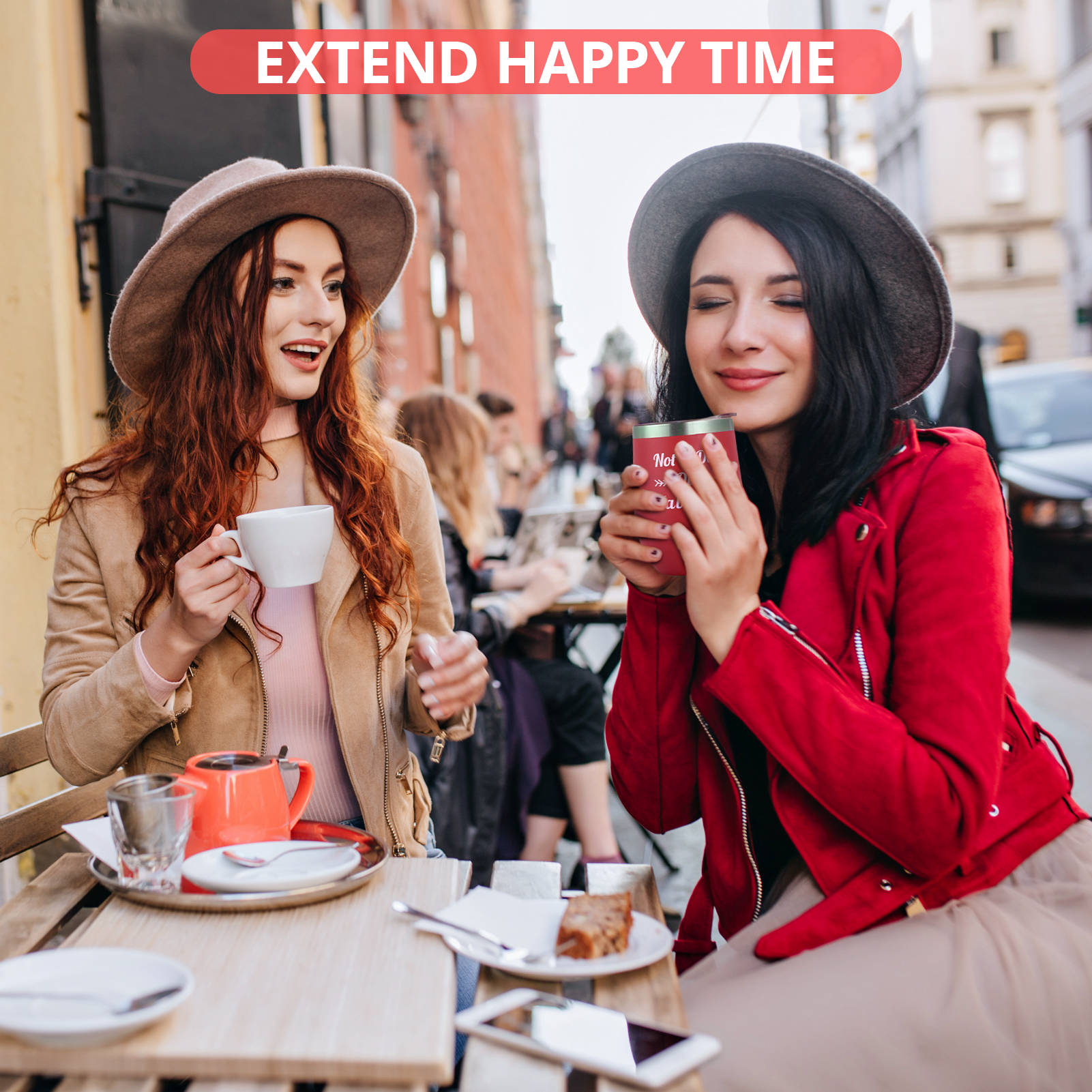 Roestvrijstalen Wijnbekers, 12Oz Geïsoleerde Wijnbeker, Roestvrijstalen Steelloze Wijnbekers Met Deksels Voor Koffie, Wijn