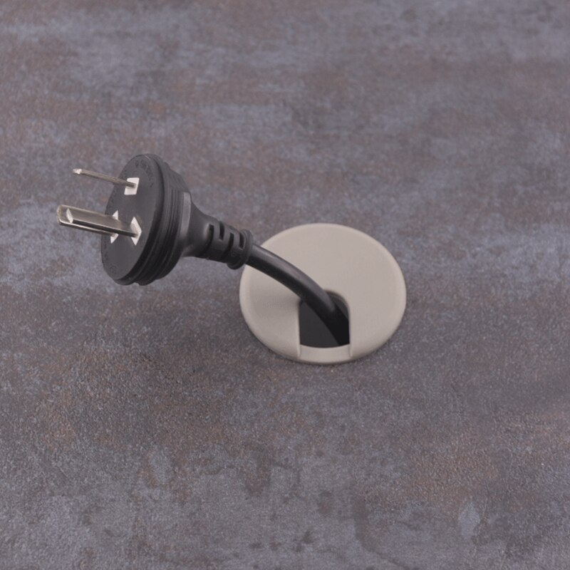 2pcs plastic pc desk wire hole cover Base 35mm round table cable outlet Port grommet protector Line organizer Furniture Hardware