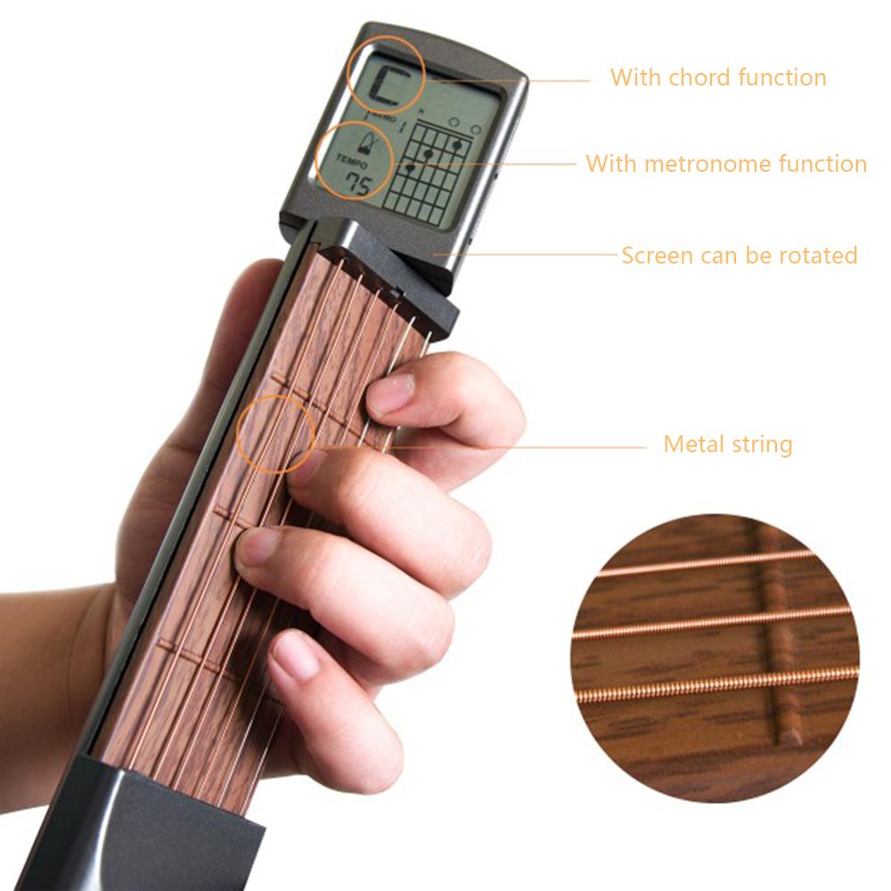 SOLO Portable Pocket Guitar Chord Trainer Practice Tools Rotatable Chords Chart Screen Guitar Finger Exerciser for Beginner