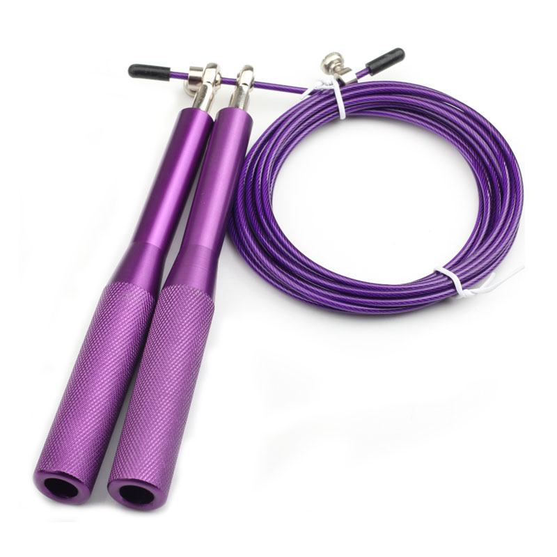 Neue Fitness Springseile Crossfit Schwere Stahl Draht Geschwindigkeit Springseil für Boxen MMA Ausbildung Ausrügestochen Fitnessstudio Trainer Springseil: Violett
