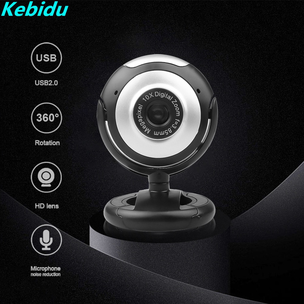 Kebidu câmeras de computador usb 2.0 50.0 m 6 led pc câmera hd webcam web cam com microfone para computador portátil câmera com microfone 2020522