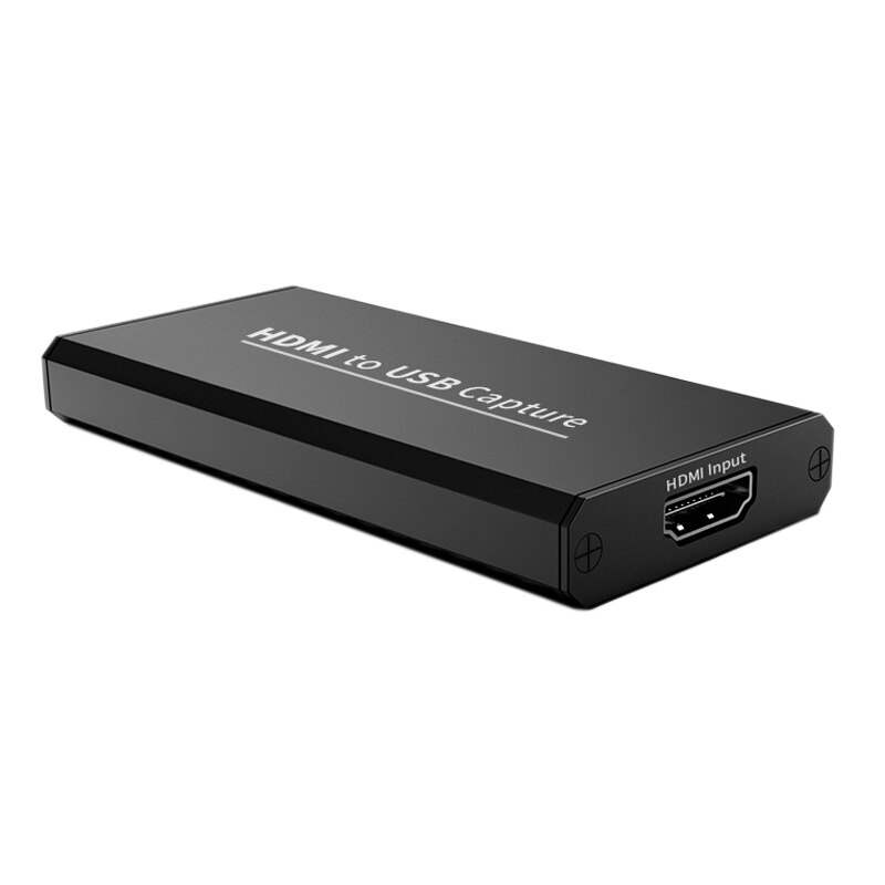 Capture card 4k hd hdmi naar usb 2.0 capture box hdmi video capture card voor mobiele computerspelopname: Zwart