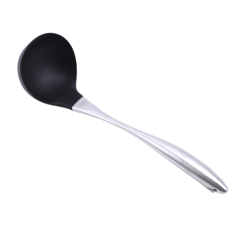 Non-stick silikone slevsuppe ske buet håndtag ubrydelig stor rund scoop til middag køkken spisestue bordservice