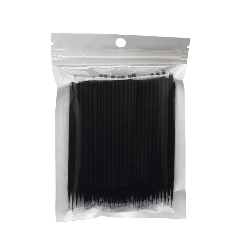 100pcs Disposable MicroBrush Eyelashes Extension Individual Lash Removing Swab Crystal Micro Brush Eyelash Extensions Tools: black