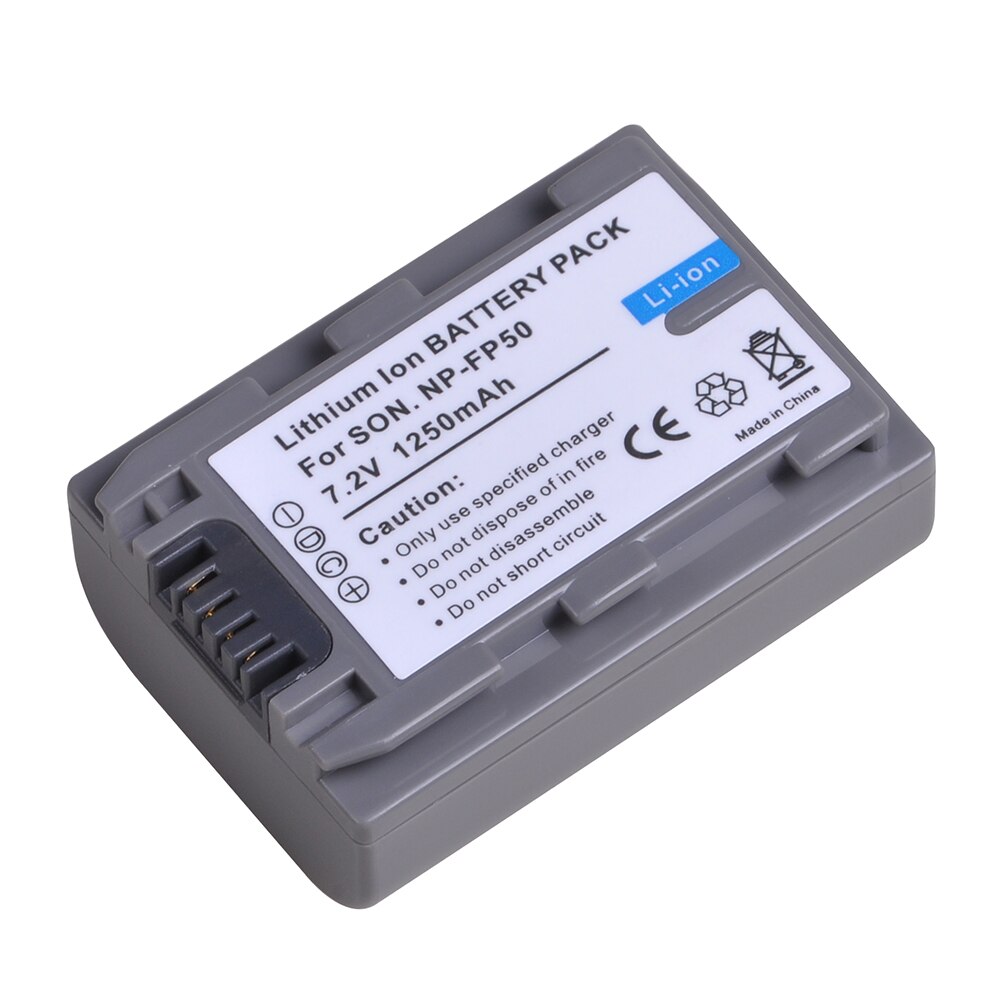 2Pcs 1250mAh NP-FP50 NP FP50 Battery for Sony NP-FP30 NP-FP60 NP-FP70 NP-FP71 NP-FP90 NP-FP91, DCR-SX40 SX40R SX41 HDR-CX105