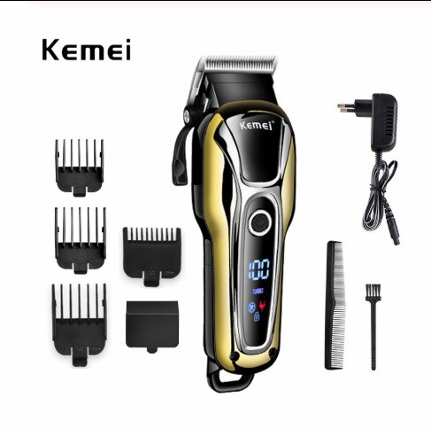 100-240v kemei genopladelig hårtrimmer hårklipper hårklipper skæg elektrisk barbermaskine hårbarbermaskine