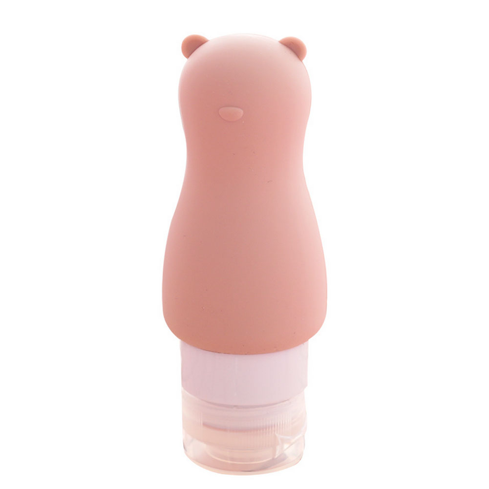 Botella vacía portátil de champú, Gel de ducha cosmético con forma de conejo y oso de dibujos animados, 90ml: Orange Bear