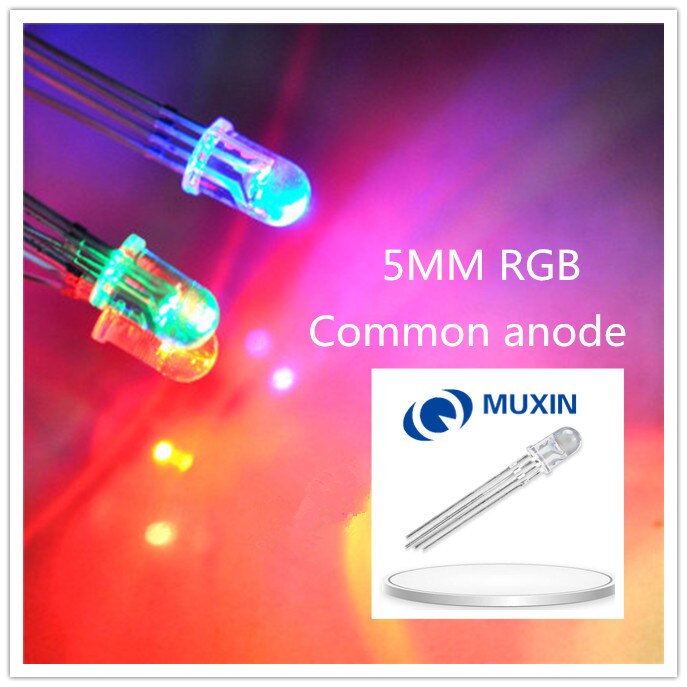 Multicolor 4pin 5mm RGB Led 500pcs/lot Diode Light Lamp Tricolor Round Package Common Anode Rgbled LED 5 mm Light Emitting Diode
