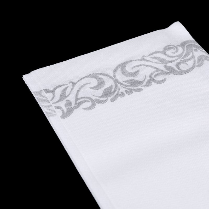 Wegwerp Linnen-Voelen Gast Handdoeken-Decoratieve Witte Handdoeken, Zilveren Bloemen Doek-Zoals Papier Servetten