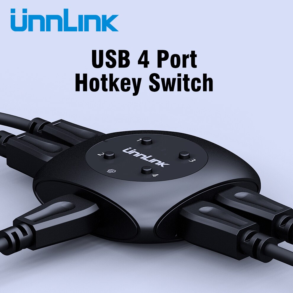 Unnlink USB Switch 4 Computers Sharing 1 Printer Hotkey Selector