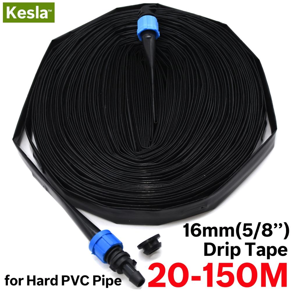 20-150m 16mm dryppvanningstape 5/8 '' 8 mil 0.2mm tykk 20cm emitter drypperavstand drivhushage koble til hard pvc-slange