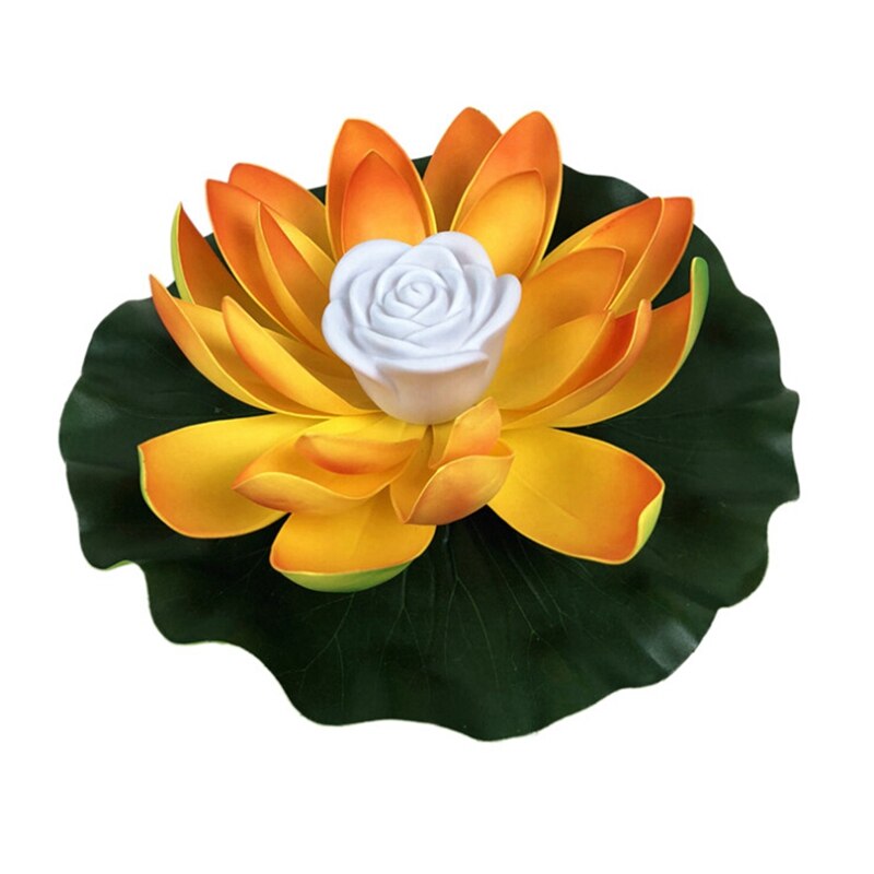 LED Floating Lotus Flower Lamps On Water Swimming Pool Garden Decoration Light Garden Tank Pond Decor