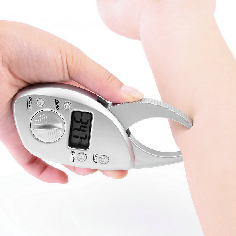 1Pc Body Fat Caliper Monitoren Elektronische Digitale Lichaamsvet Analyzer + Meetlint Pack Huid Spier Tester