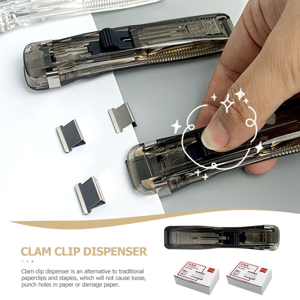 1 Set of Portable Stapler Book Binding Tools Paper Clips Dispenser for Office
