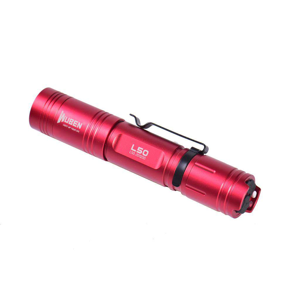Wuben L50 Flashlight Red Commemorative Edition OSRAM P9 LED 1200 Lumens USB Rechargeable Torch Light with 18650 battery