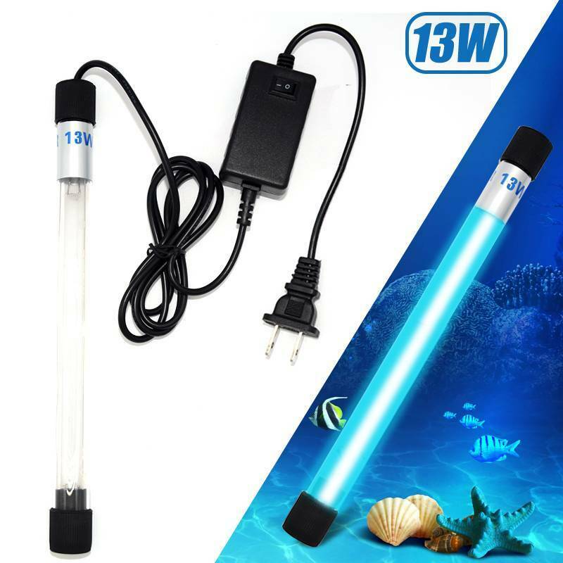 Stérilisateur à lampe UV étanche, filtre Submersible à lumière ultraviolette, nettoyeur d&#39;eau pour Aquarium 5/7/9/11/13W: 13W US Plug