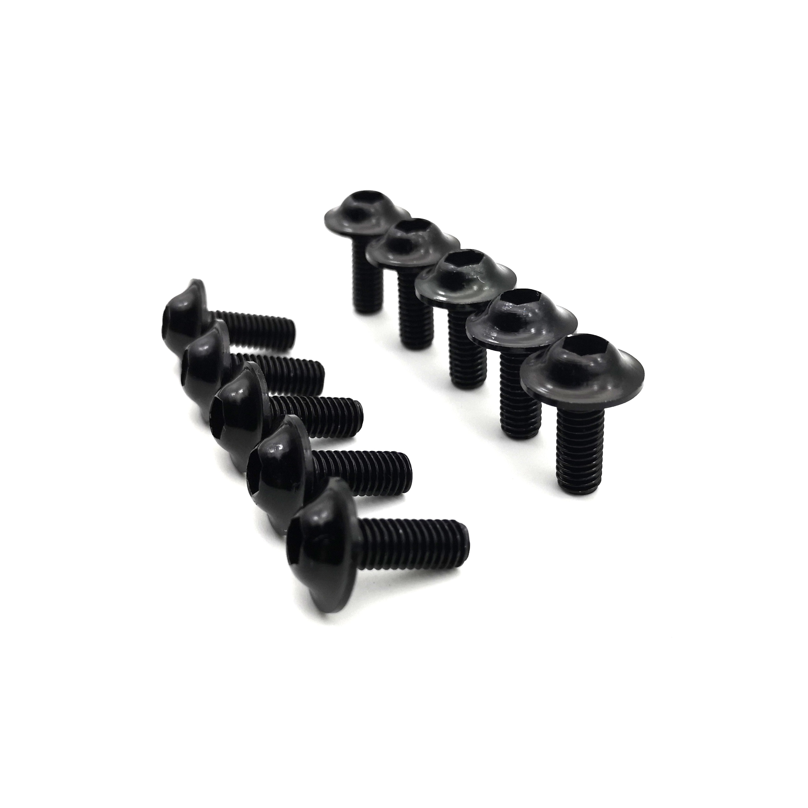 10 kpl moottoripyörän pultit ruuvi  m6 x 16 mm alumiiniset koristepultit punainen eloksoitu 16mm pulttia mustat ruuvit  m6 korkin pää