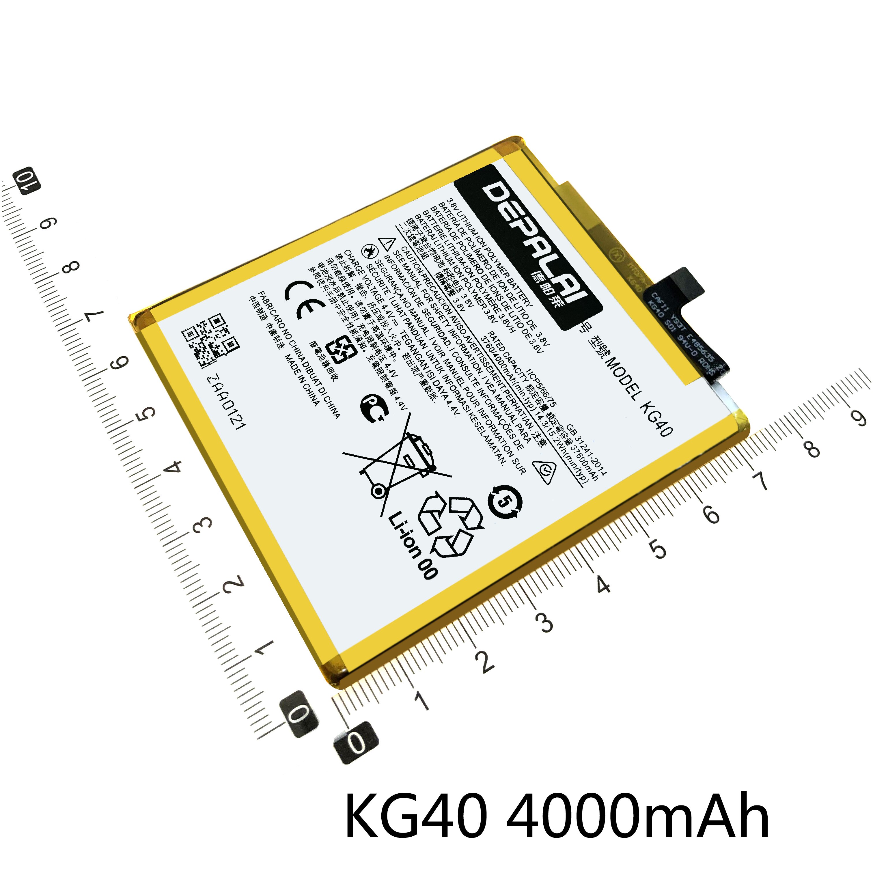 KD40 KG40 KR40 KS40 KZ40 4000mAh para Motorol Moto KD40 G8 además una acción XT2013 visión XT1970 del teléfono móvil de la batería de polímero Li-polímero: KG40