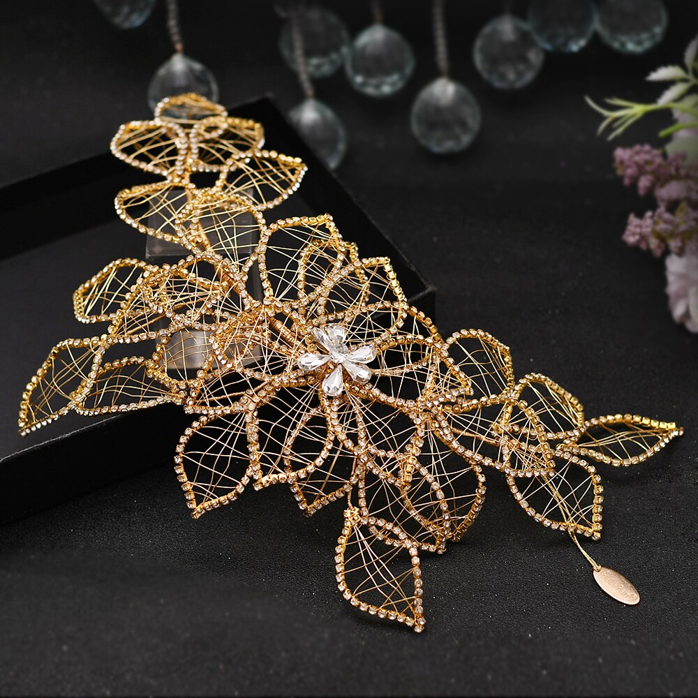 Sparkly Wedding Tiara Bruid Crown Bruids Haaraccessoires Crystal Hoofdtooi Rhinestone Hoofddeksels Bruids Haar Hoofdband Voor Vrouwen: HP256-G