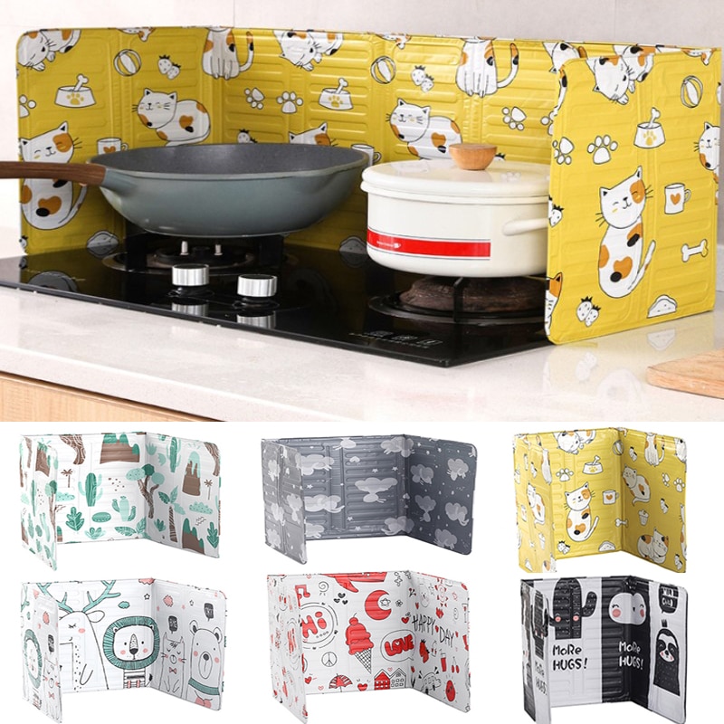 Oil Splash Plate Kitchen Cooking Frying Oil Splashing Protection Screen Gas Stove Oil Removal Rust Kitchen Guard Against Stove