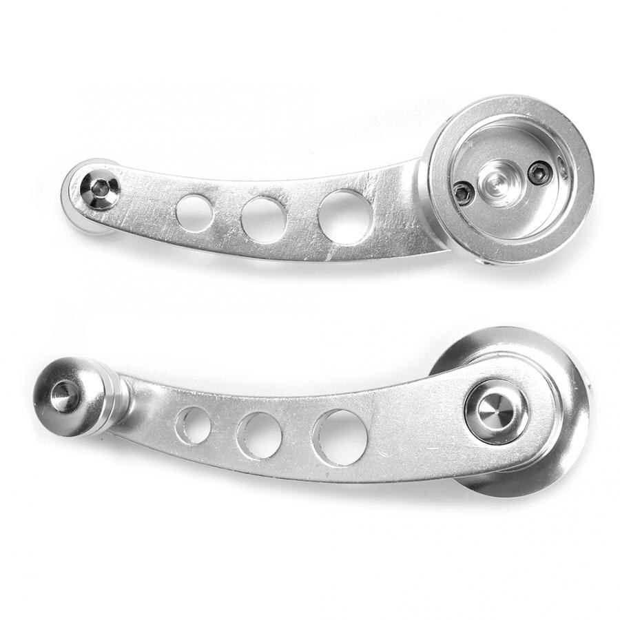 Silver 3in CNC Aluminum Alloy Window Crank Handle Kit Fits for Chevy Auto Accessory Window Crank Handle