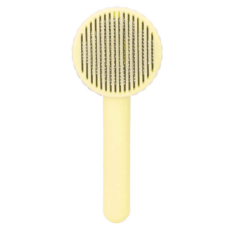Brosse à poils de chat, peigne à aiguille épaisse pour animaux de compagnie, poils longs: YELLOW