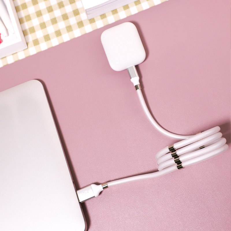 SuperCalla Self Winding USB C Magnetic Absorption Magic Fast Charging Data Cable Neatest Durable Charging Cable For Apple IPhone