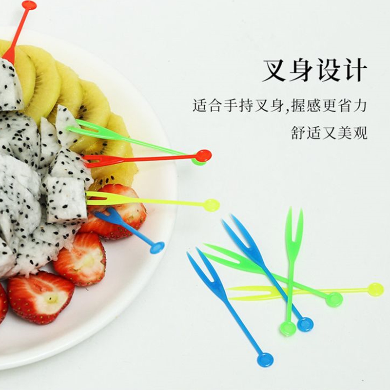 Aixiangru 8cm Kunststoff OK Obst Gabel Geschirr Kunststoff Gabel Einweg Geschirr Bar Tools Einzigen Farbe/Transparent 3500 stücke