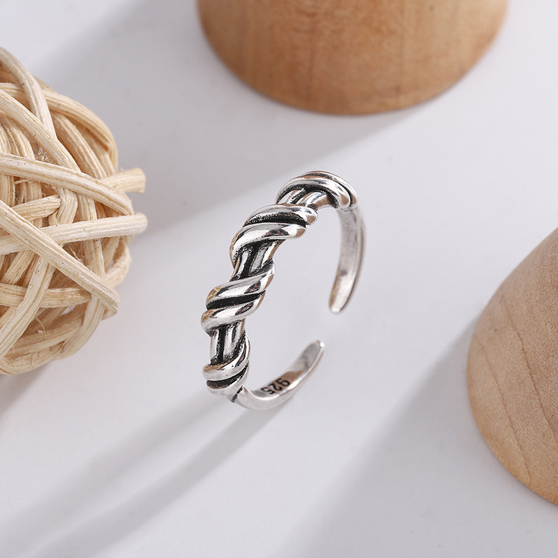 Anelli regolabili con avvolgimento in argento sterling 925 per il commercio all'ingrosso di gioielli di lusso da sposa da donna