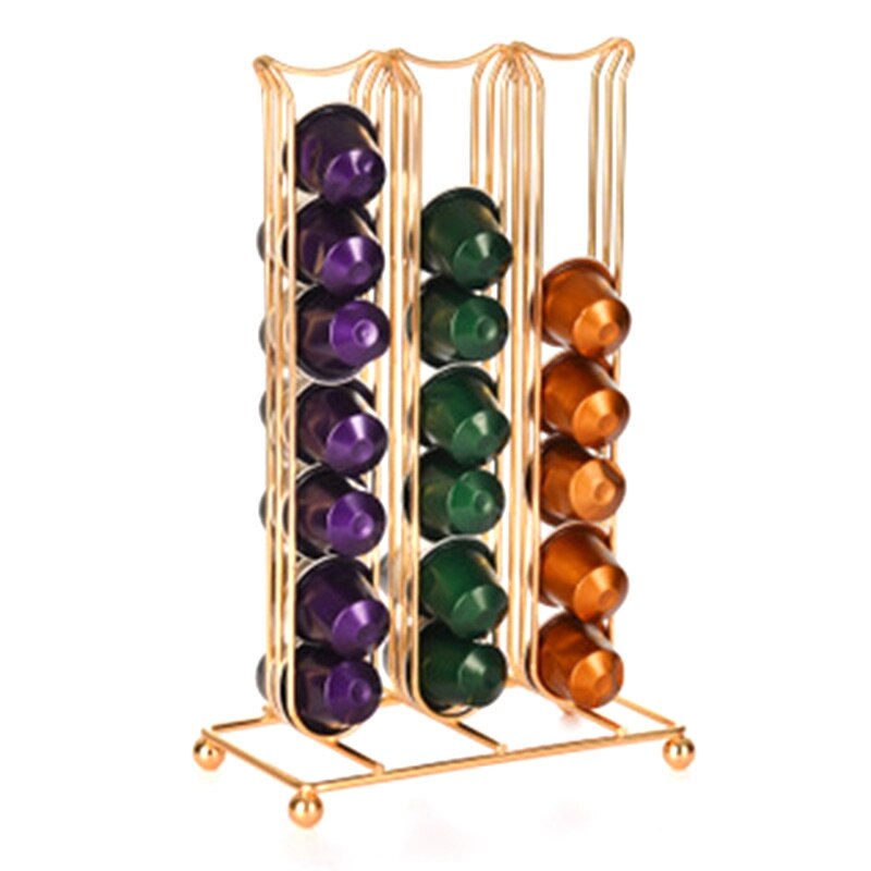 42 kopper til nespresso kaffepuder roterende rack kaffekapselstativ organisation holder kapsler opbevaringshylde