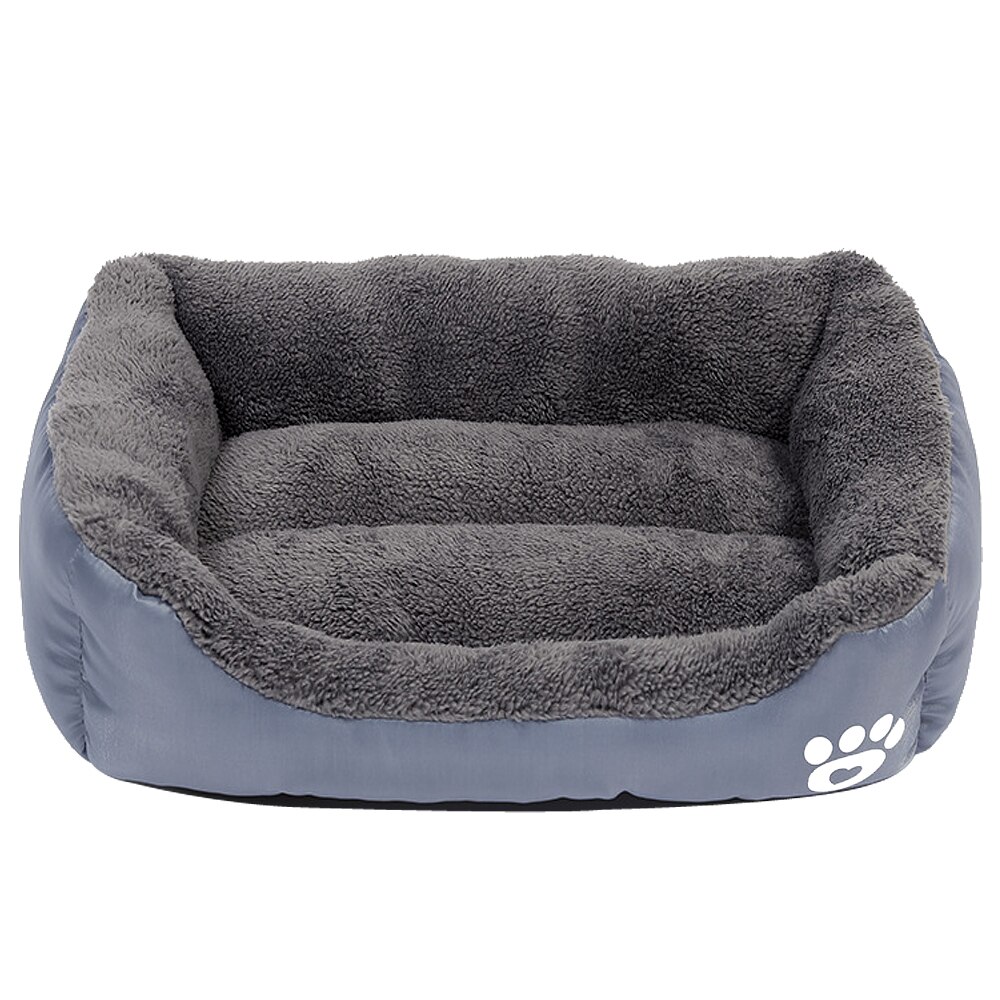 Hondenbed, klein hondenhok, warm fleece, hondensofa, kennelnest, puppy, kattenmand, mat voor kleine en middelgrote honden, chihuahua, hondenbed: Grijs / M