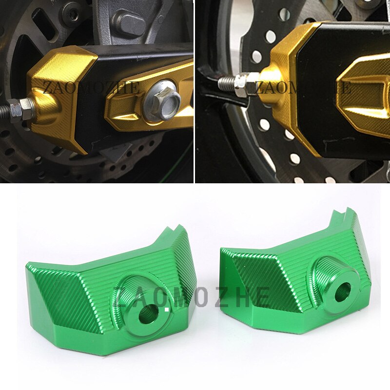 CNC Aluminum Motorcycle Accessories Rear Fork Spindle Chain Adjuster Blocks for Kawasaki Z800 Z 800