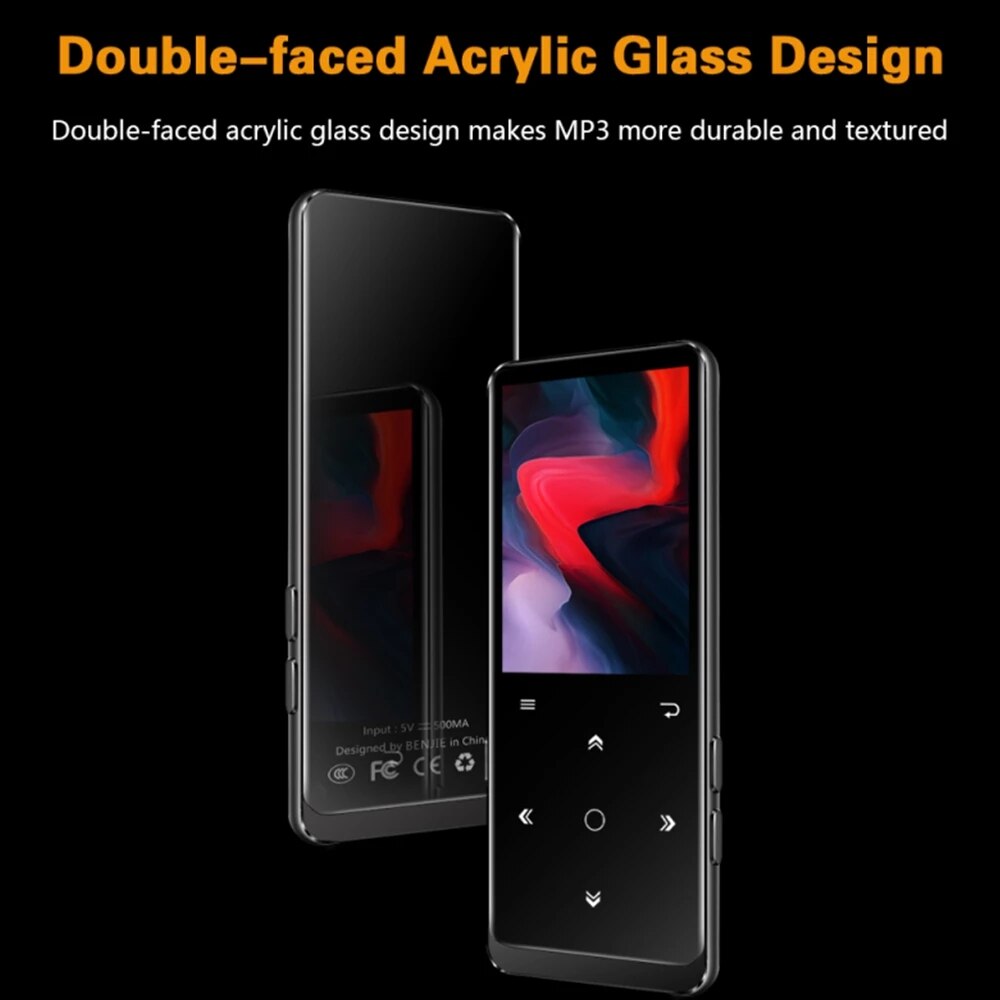 BENJIE M8 Bluetooth MP3 Player Voice Recorder 1.8inch Touch Screen Lossless Music HIFI Player Audio Walkman With FM Radio E-book