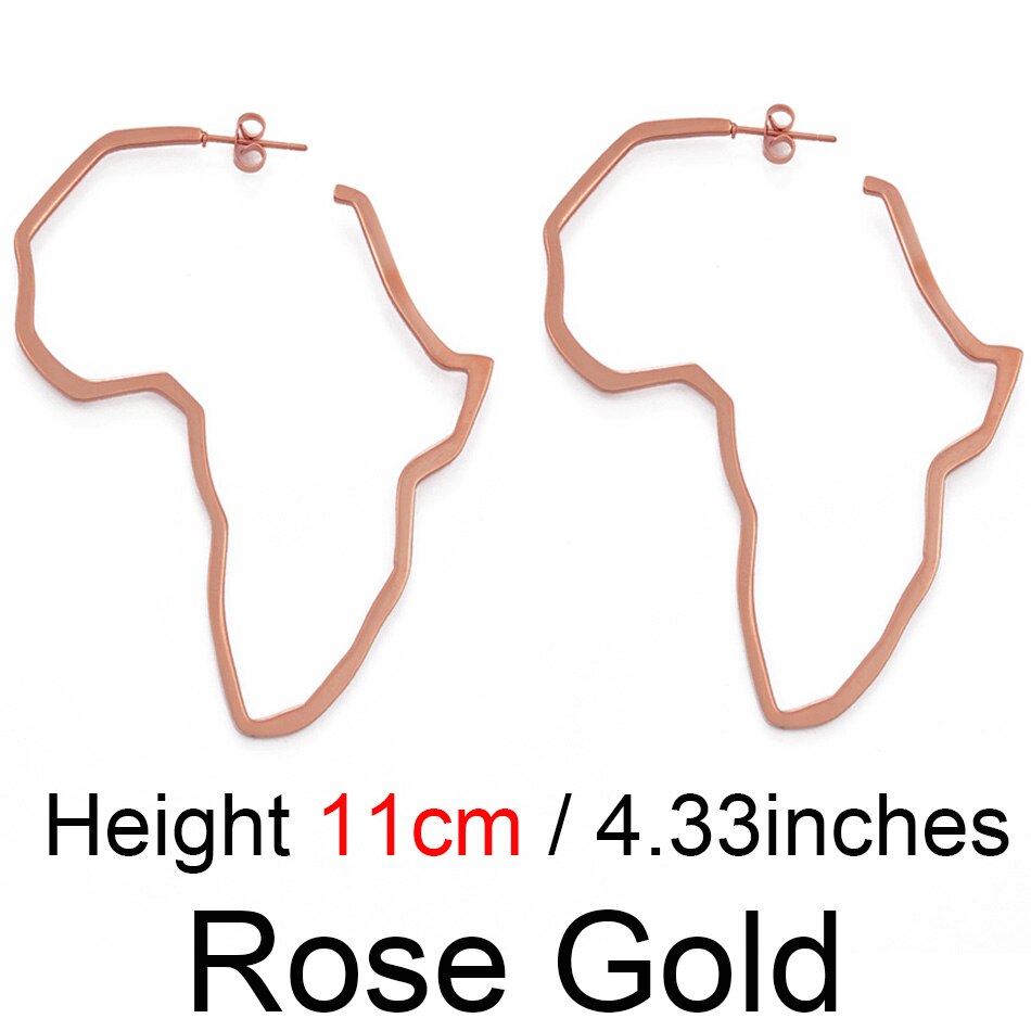 Anniyo Afrikaanse Kaart Grote Oorbellen Overdrijven Groter Oorbel Afrika Ornamenten Traditionele Etnische Hyperbole Christmas #103721: 11cm Rose Color