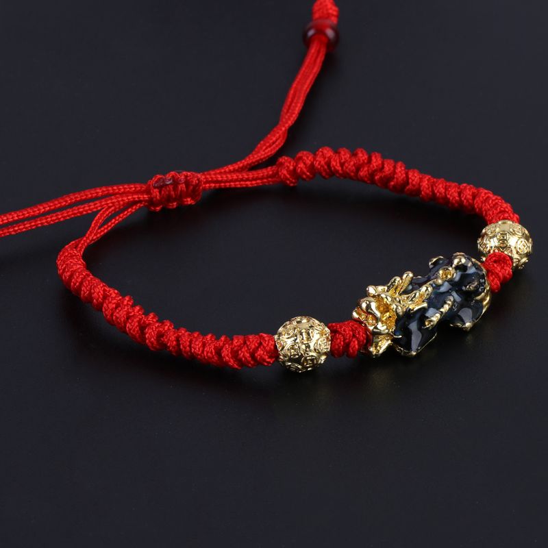 Javrick Pi Xiu Charm Kleurverandering Temperatuur Kabbalah Red String Gevlochten Stemming Armbanden