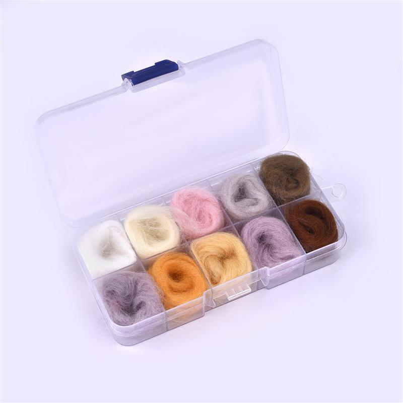 Color Series Wool Fibre Flower Animal Toy Wool Felting Handmade Spinning DIY Craft Materials Tool Felt: 10