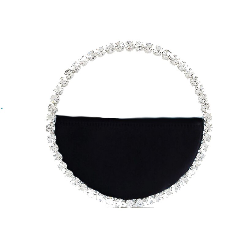 Bolso de noche Circular con diamantes de imitación para mujer, bolsa de mano con asa redonda, colorida, PARA CENA